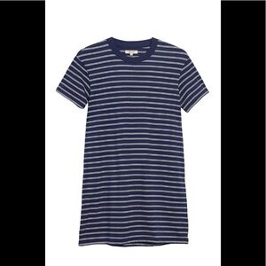 TINA striped navy blue & white T-shirt casual style dress size M